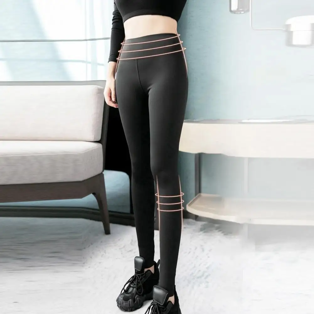 

Bottoming Leggings Windproof High Waist Thickened Plush Lining Warm Leggings Bottoming Pants Women Leggings Coldproof