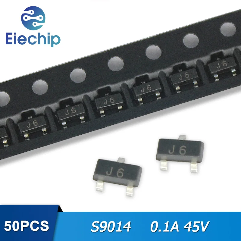 

50pcs/lot S9014 SOT-23 J6 SOT23 0.1A 45V SMD Transistors