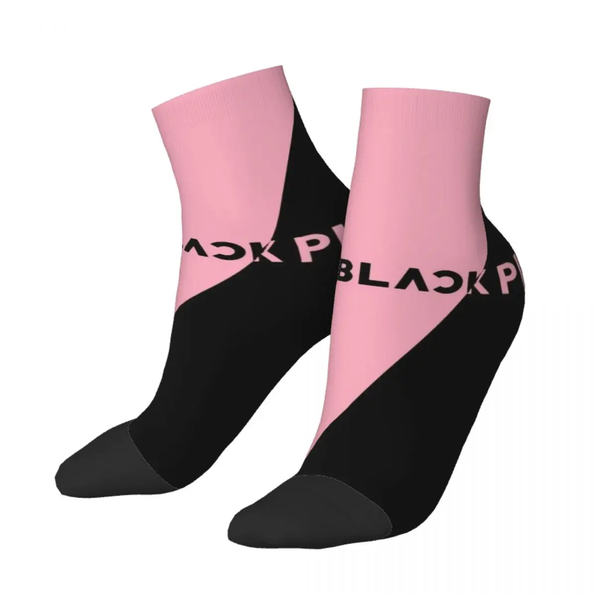 

Black Pink Short Socks Men's Women's Polyester Fashion Socks Harajuku Spring Summer Autumn Winter Ankle Socks Gift