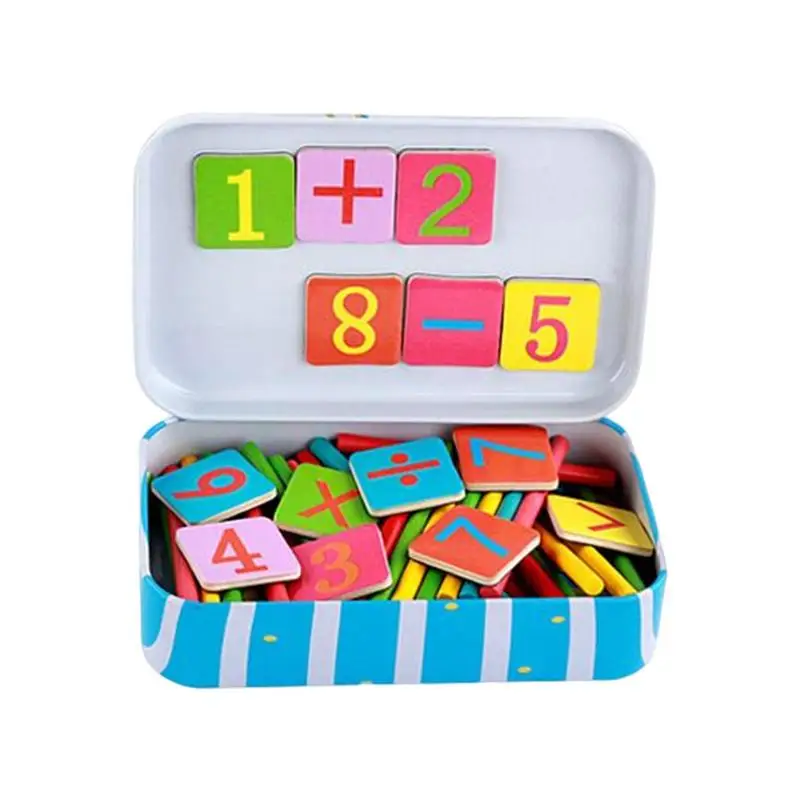 

Математические игрушки Монтессори, математическая игрушка с железной коробкой, часовой номер, расчетная игра, математические Счетные пало...