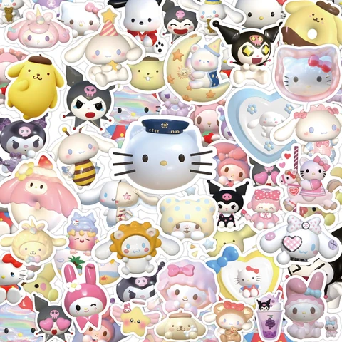 50/100pcs Cartoon Pegatinas Sanrio Kuromi My Melody Caderas lindas Kawaii Girls Diy Diy Botella de agua Botella de la computadora portátil para niños