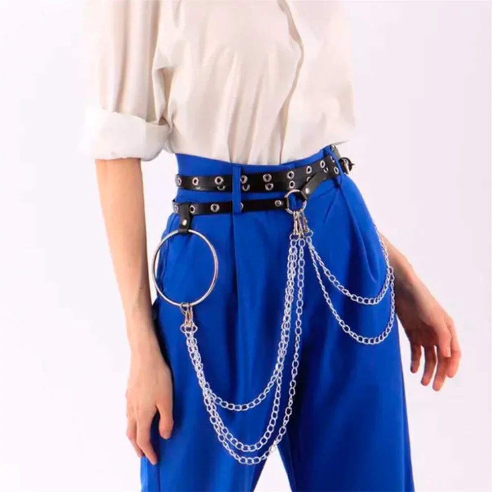 Модный женский ремень UYEE из искусственной кожи черные готические подвязки с