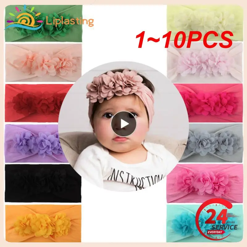 

1~10PCS Citgeett Solid Soft Baby Girl Kid Toddler Bow Hairband Headband Turban Big Flower Head-Wrap