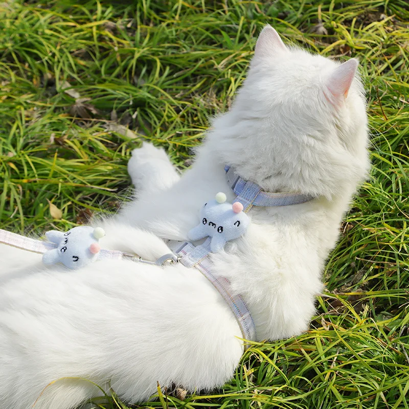 

Cat traction rope to prevent break free and go out special cat walking rope slip cat chain dog pet chest strap adjustable