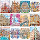 Алмазная живопись 5D HUACAN для творчества, архитектура, полная Алмазная вышивка, пейзаж, стразы для мозаики, домашний декор