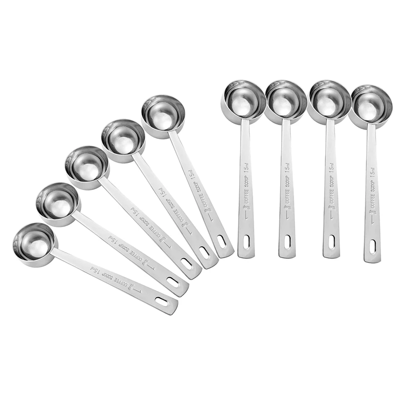 

9 Pack Coffee Scoop,Stainless Steel Coffee Measuring Scoop 1 Tablespoon,Long Handle Spoon For Coffee,Milk Powder,Tea