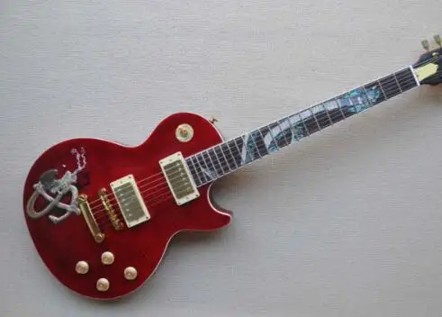 

free shipping New Top Quality musical instrument custom Cobra inlay fingerboard red Electric Guitar