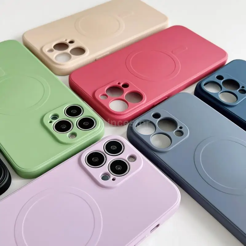 

Liquid Silicone Magesafe Magnetic Case for iPhone 14 13 12 11 Pro Max Mini X Xs Xr 8 Plus Wireless Charging Phone Cover