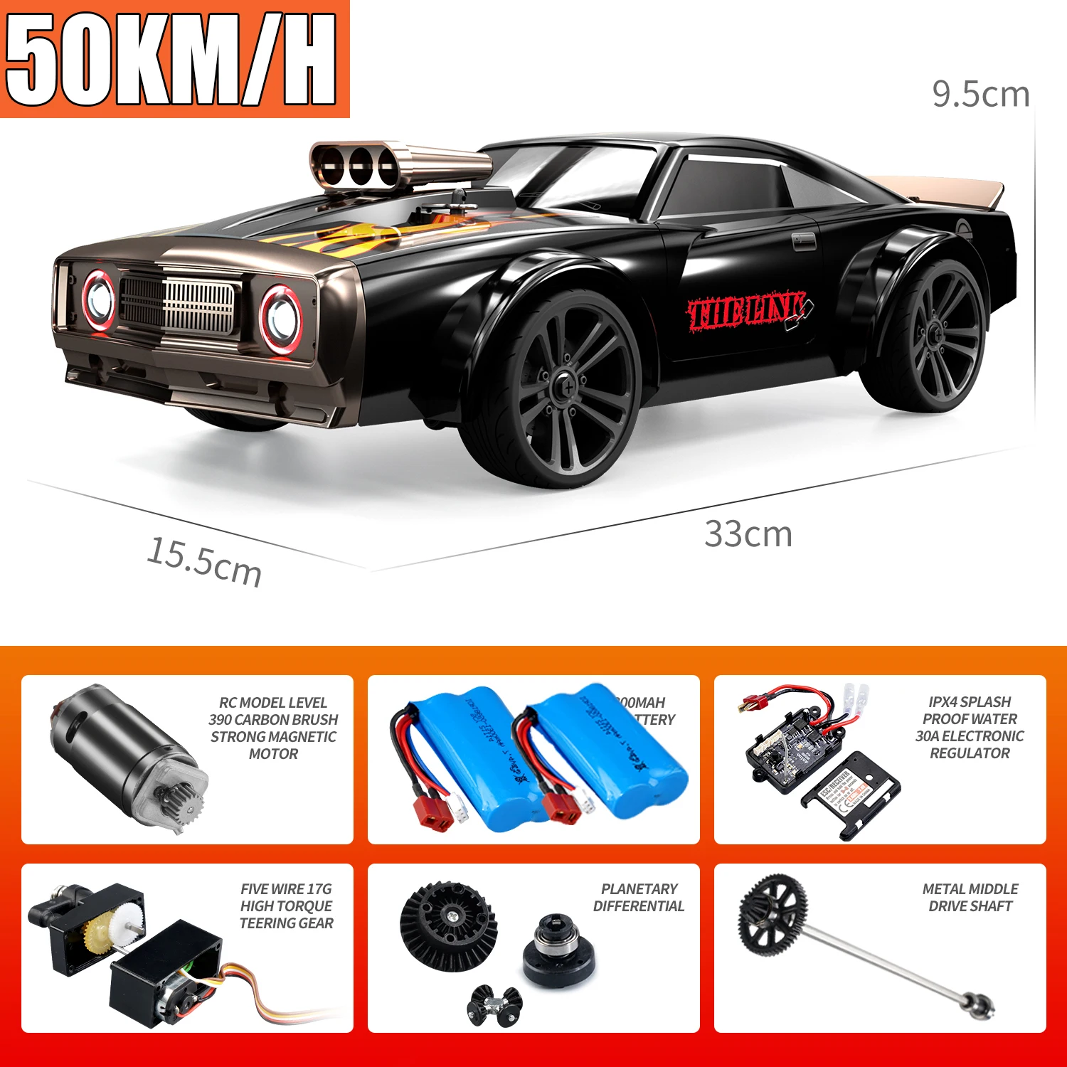 High Speed With Led Headlight Radio Remote Controlled Drift Racing Toys Electric Off-road Car For Boys Gift