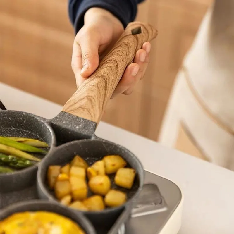 Сковорода с четырьмя отверстиями для яиц гамбургеров антипригарная сковорода