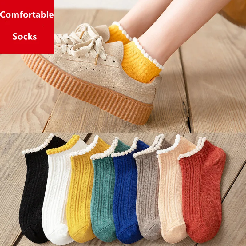 

1 Pairs Summer Spring Kawaii Japanese Fashion Bubble Mouth Lace Short Socks Women Girls Cute Harajuku Cotton Ankle Socks