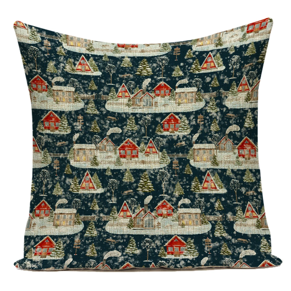 

Cartoon Art Home Decoration Simple Decorative Cushions 45x45cm Velvet Cushion Cover Polyester Linen Christmas Office Chair E2334