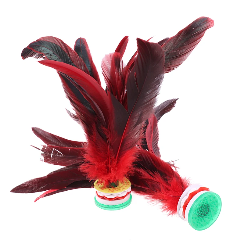 

2pcs Sport China Jianzi Feather Shuttlecock Foot Kick Hand wheel Fancy Shuttlecock Goose Feather Fitness entertainment equipment