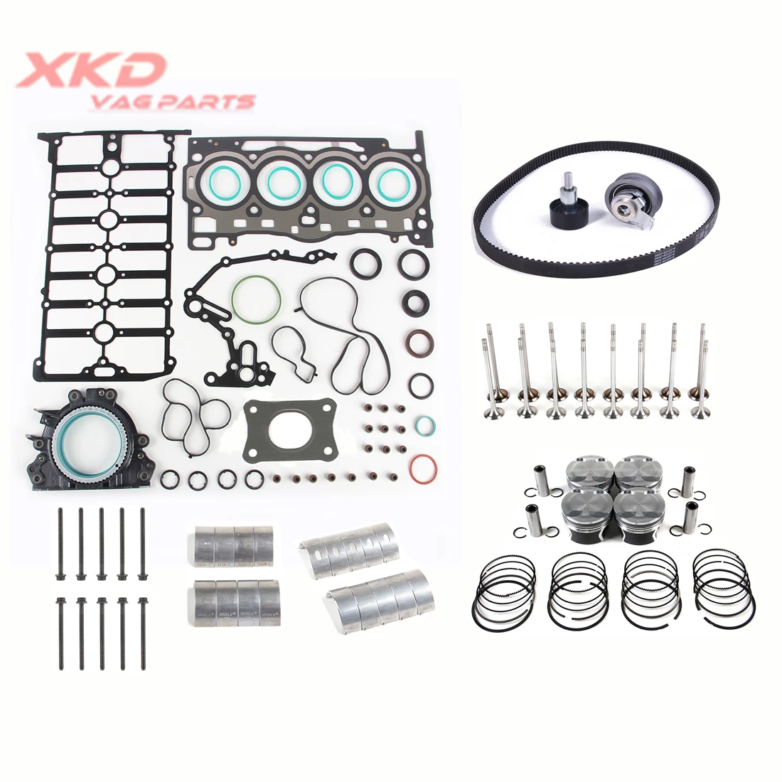 

1.2T Engine Overhaul Piston & Valve & Gasket & Belt Rebuilding Set Fit For VW Beetle Caddy Golf CYVD CYVC CJZA CJZB CYVA CYVB