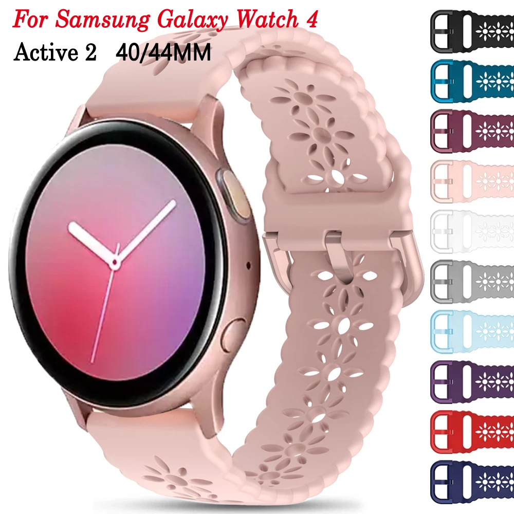 

20mm Silicone Strap For Samsung Galaxy Watch4 40 44mm/Classic 42 46mm 3 41mm Active 2 Smart Watch Wristband Bracelet Easyfit