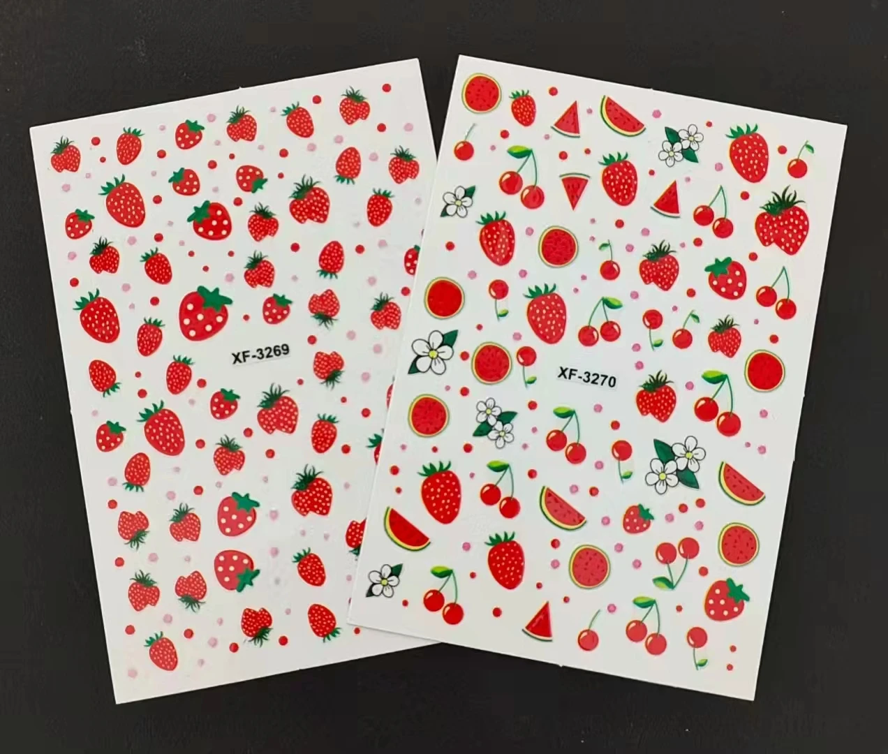 

2022 Cherry blossom chrysanthemum watermelon 3D for Nail Art Stickers