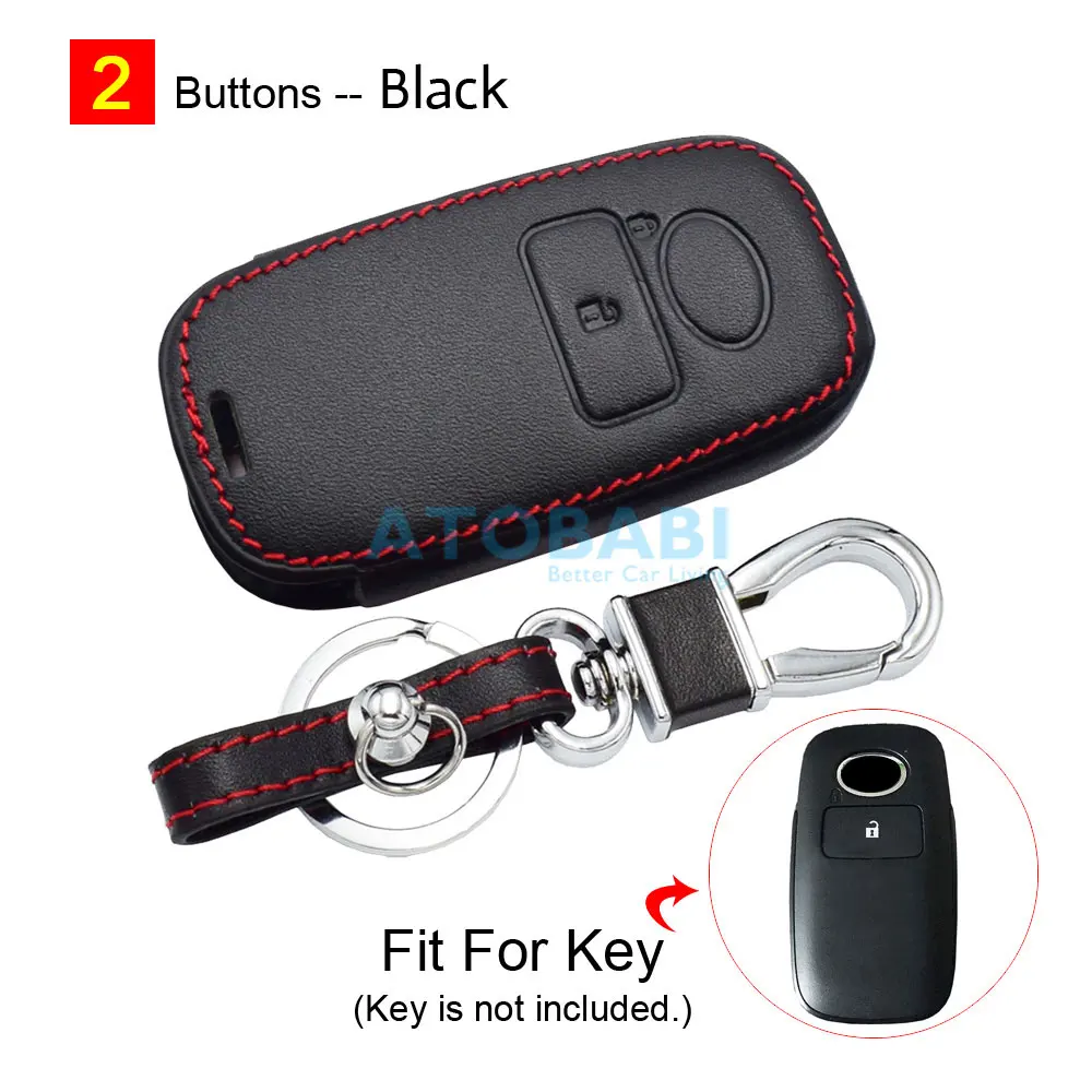 Кожаные чехлы для ключей автомобиля ATOBABI для Daihatsu Rocky Tanto Toyota Raize Rubber 2020 2, 4 кнопки, защитный чехол для умного пульта дистанционного управления