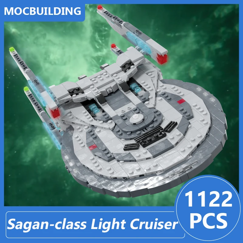 

Sagan-class Light Cruiser Model Moc Building Blocks Diy Assemble Bricks Space Educational Creative Children Toys Gifts 1122PCS