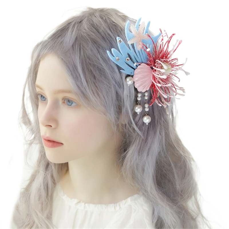 Женские заколки для волос в форме жемчуга детей выступления на сцене элегантная