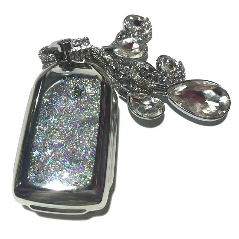 

Мягкий защитный чехол для автомобильного ключа с покрытием, чехол для ключа, брелок для дистанционного управления, блестящий Кристальный б...