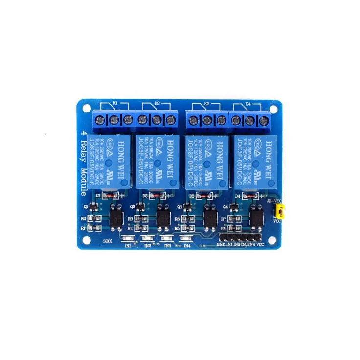 

С оптопарным 4-контурным релейным модулем, контрольная панель реле с индикатором светильник, релейный выход