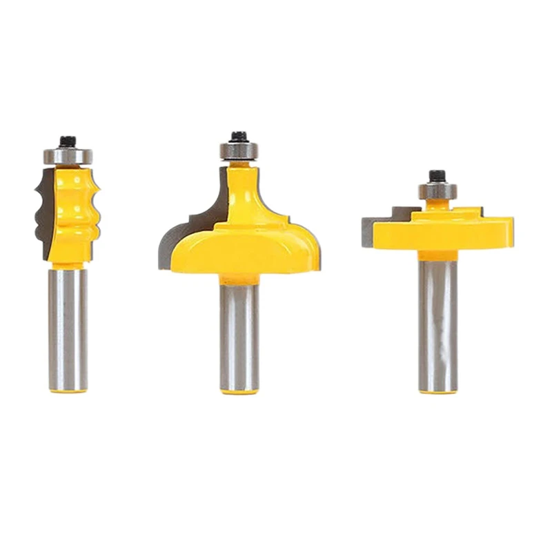 

3 Pcs Router Bit Set 1/2 Inch Shank Woodworking Wood Milling Cutters, Door, Drawer Front Edging Router Bits