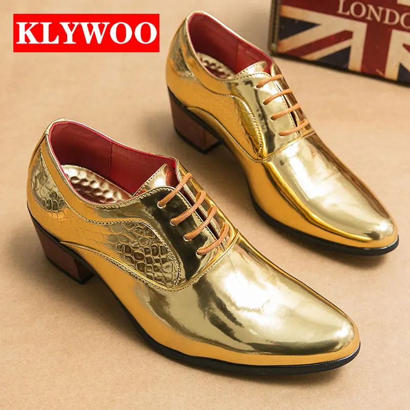 

KLYWOO 2023 Luxury Gold Men Loafers Moccasins Casual Shoes For Men Party Dress Shoes Wedding Formal Shoes Italian Big Size46