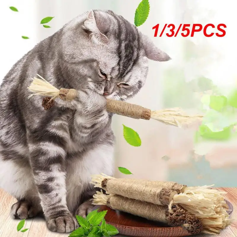 

1/3/5PCS Polygonum Stick Natural Plant Crude Fiber Lafite Grass Cat Toy Clear Bad Breath Catnip Cat Snacks Sticks