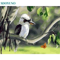 sdoyuno diy handwork painting by number bird animal kit oil painting home decor handpainted canvas drawing coloring by number