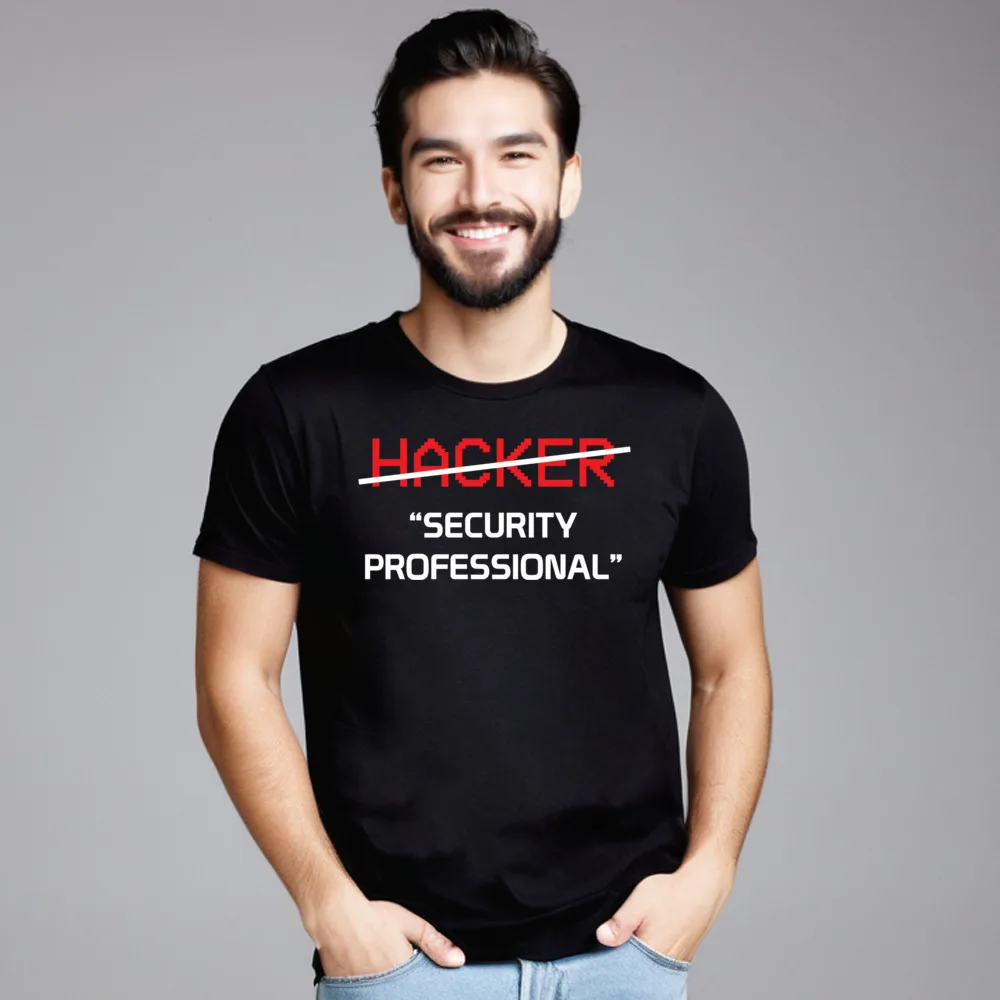 Профессиональная забавная Мужская Футболка Graphic Hacker Security со скидкой Топы И