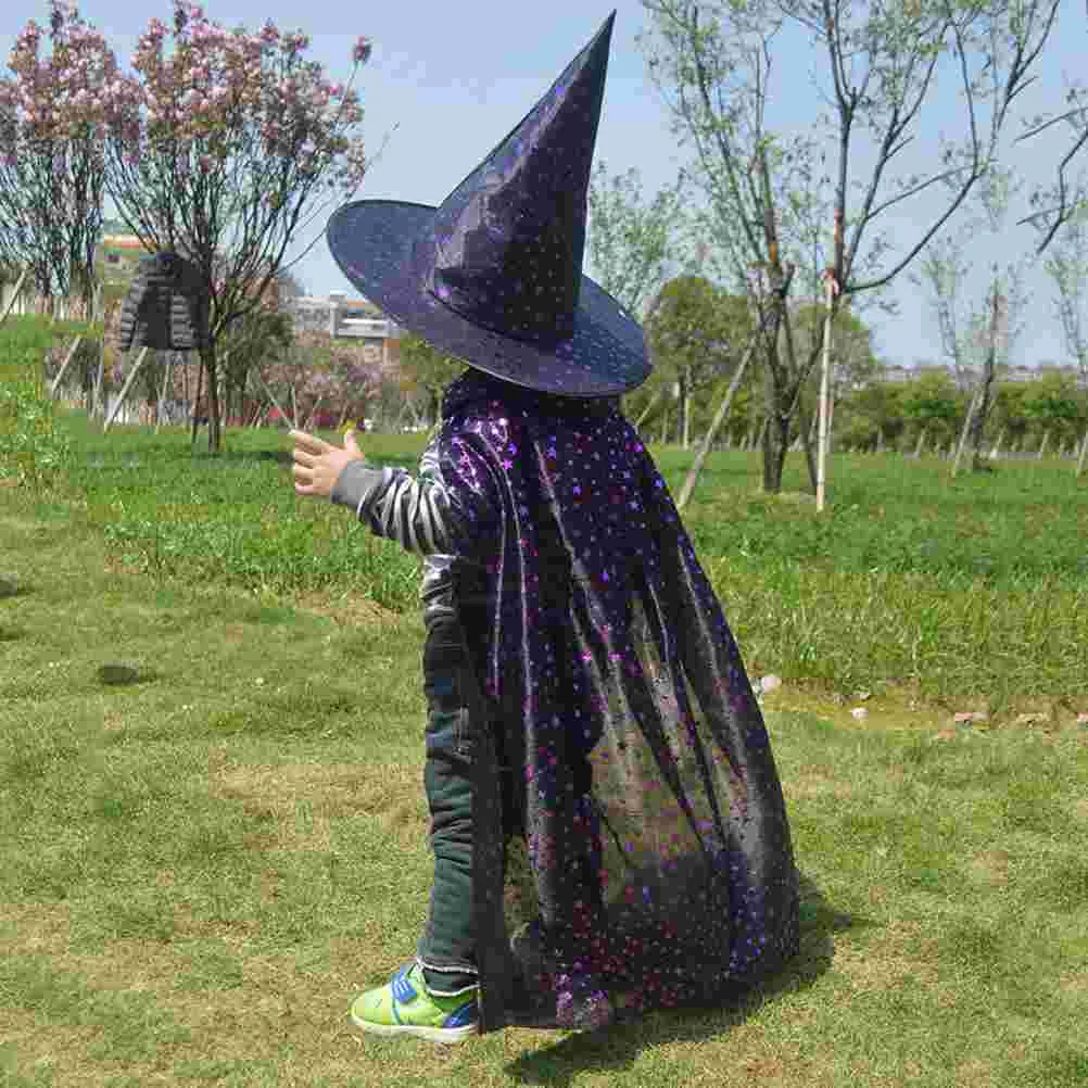 

Witch Cloak for Children Party Witch Costume Party Clothing Costume Set Cloak with Hat Set