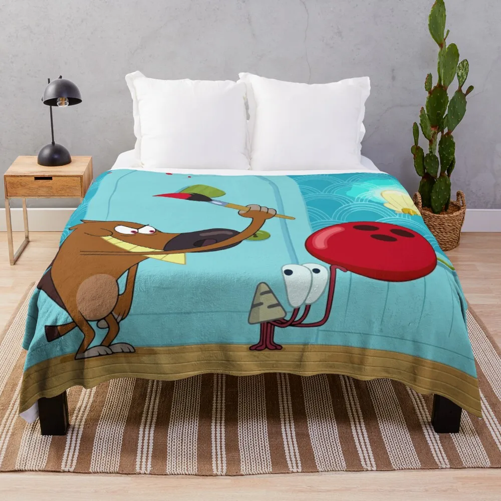 

Zig and sharko A ball on the loose Throw Blanket Couple Sheep Wool Blanket Retro Blankets