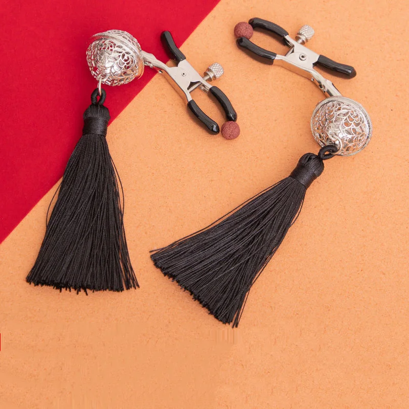 1 пара милые шарики зажимы для сосков кисточки груди с колокольчиками