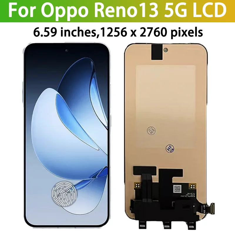 Фото 6.59-дюймовый AMOLED-дисплей для Oppo Reno13 Reno 13 5G, сенсорный экран в сборе с рамкой (CPH2689 PKM110) №2