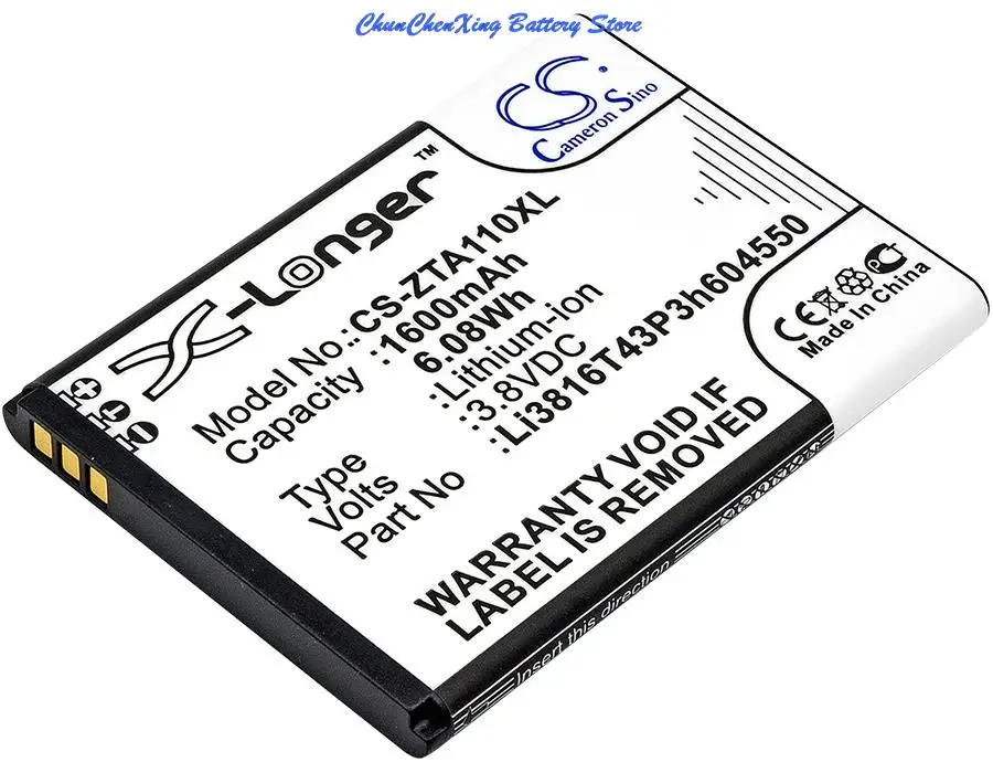 Cameron Sino 1600mAh Battery Li3816T43P3h604550 for ZTE Blade A110 A112 | Мобильные телефоны и аксессуары