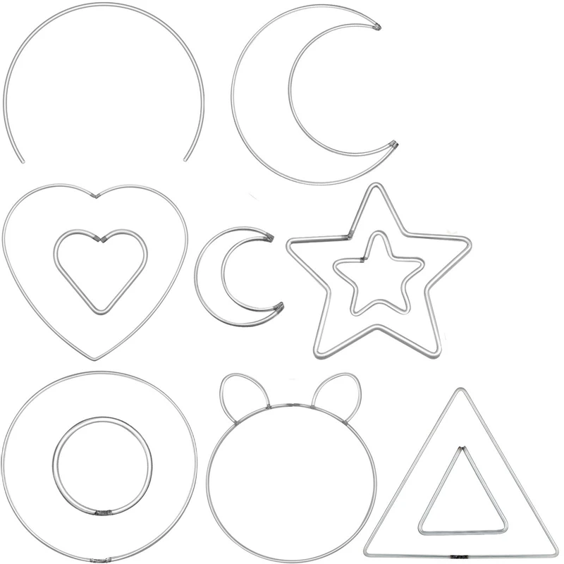 

Металлическое кольцо Ловец снов, луна, звезда, макраме, обруч в форме сердца, кошки, металлические обручи для стен, венок, украшение для рукод...