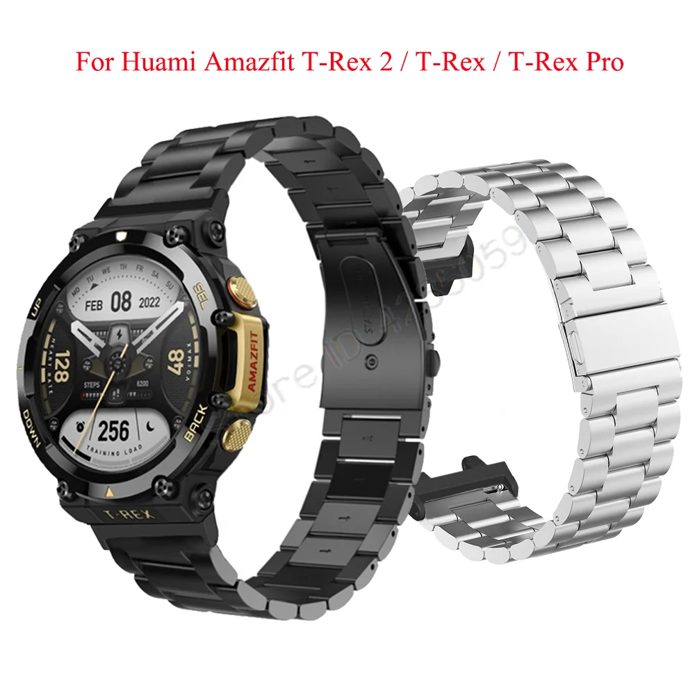 

Smart Watch Metal Strap For Huami Amazfit T-Rex 2 Stainless Replacement Straps For Amazfit T-Rex Pro Sport Watchbands Bracelet