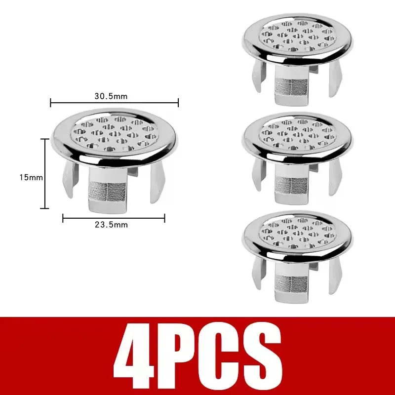

4 шт. пластиковые крышки для отверстия для раковины серебристого цвета