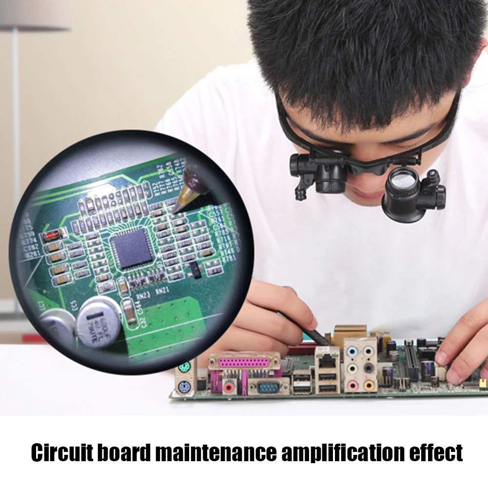 

Светодиодные увеличительные очки, лупа, увеличительное оголовье, очки для чтения электроники, ремонта, идентификации ювелирных изделий