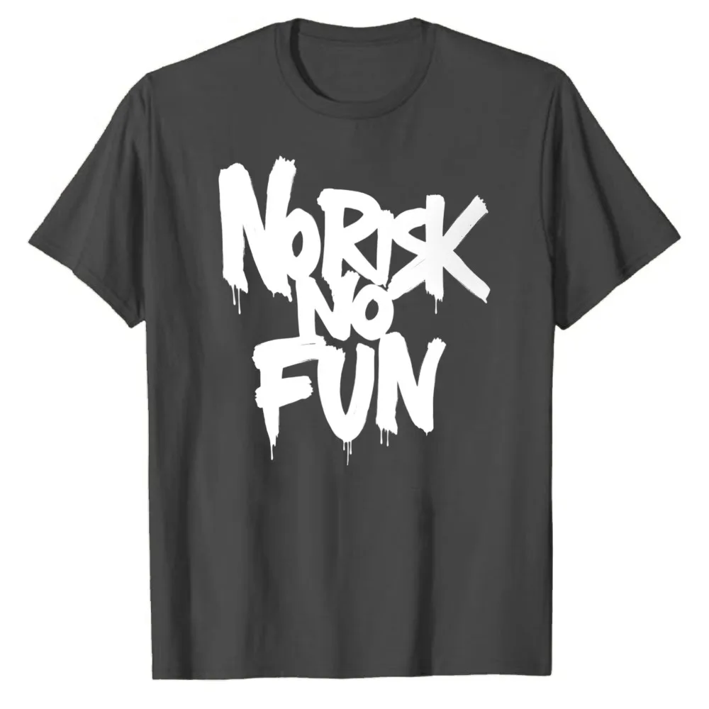 Футболка унисекс из хлопка с принтом в стиле граффити Drip Brush Font No Risk No Fun Bold Letter Print, повседневная, молодежная, модная, в духе приключений, подарок на каждый день (art.: 3920dc3ca3ada) - 3920dc3ca3ada