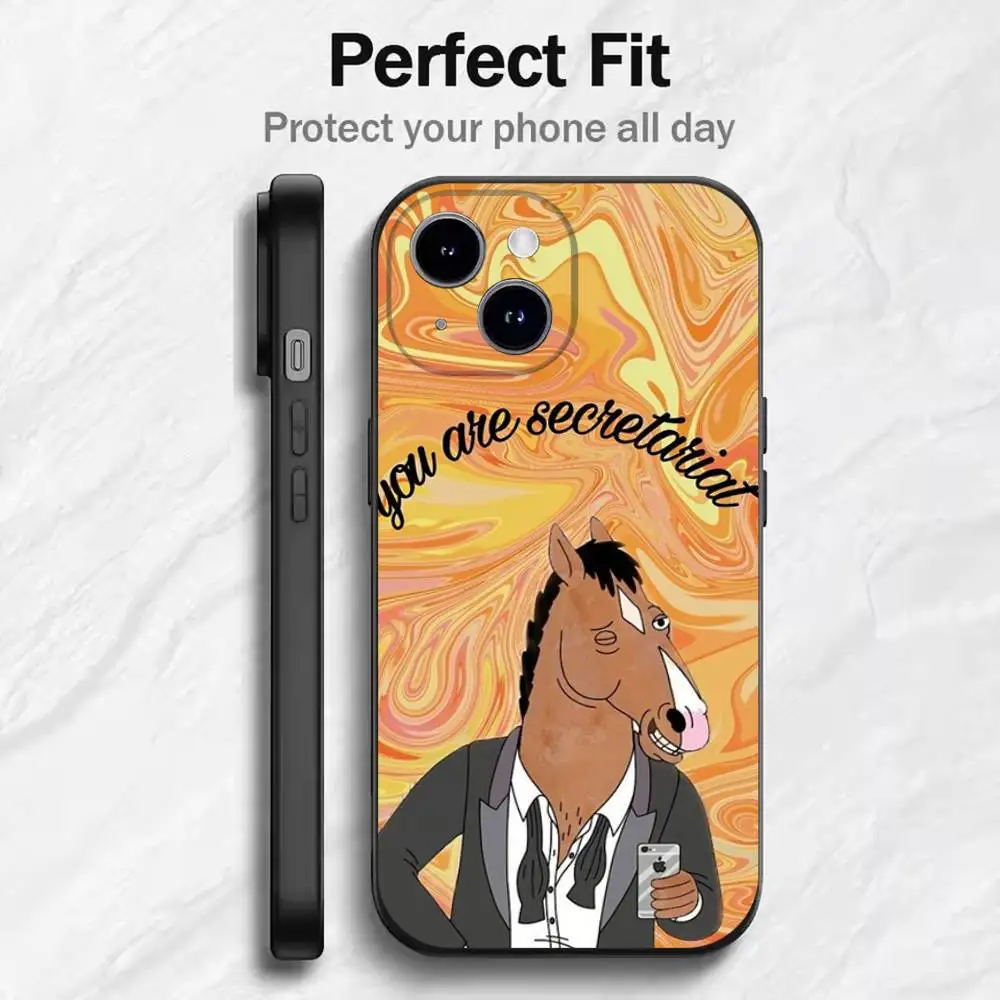 Фото Чехол для iPhone Cartoon B-BoJack H-Horseman для 17, 16, 15, 14, 13, 12, 11, Mini XS XR X 6S 6 Pro Max Plus, черный мягкий чехол №5
