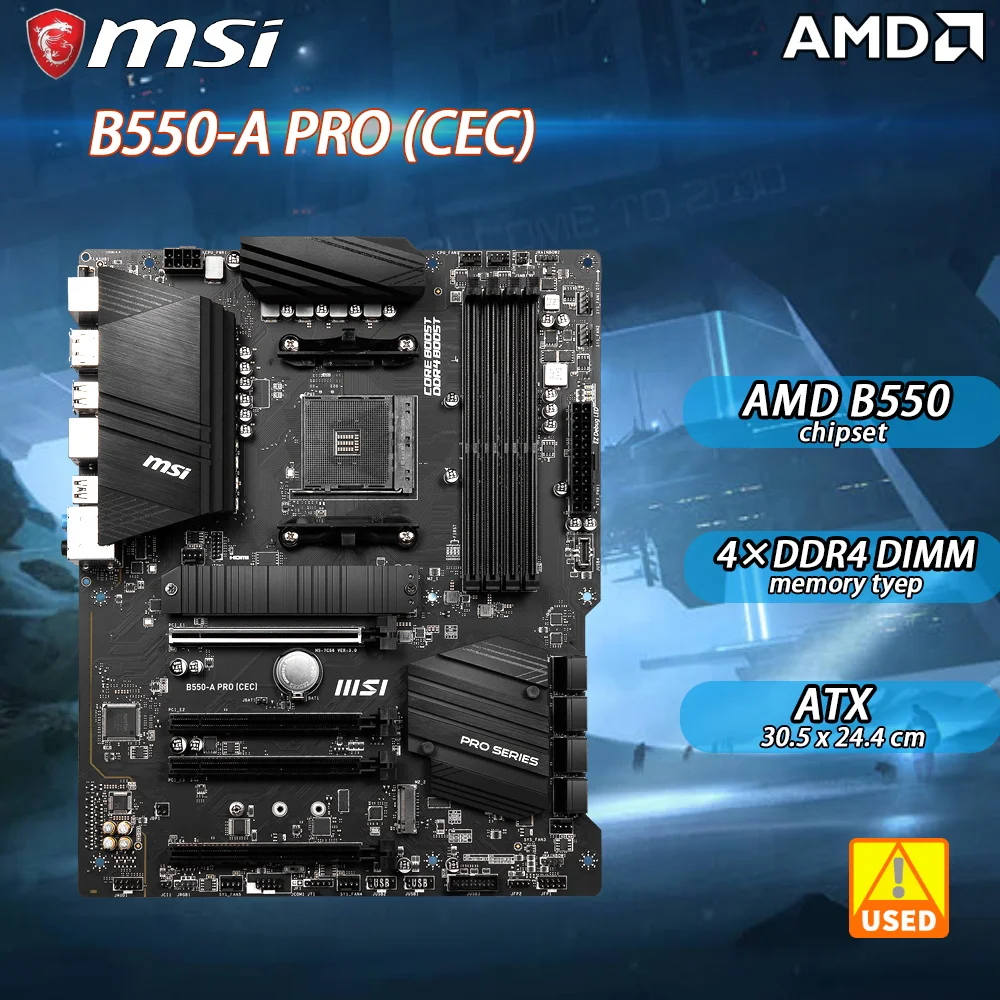 

AM4 Motherboard MSI B550-A PRO ProSeries Motherboard AMD AM4 DDR4 128G PCIe 4.0 SATA 6Gb/s M.2 USB 3.2 Gen 2 HDMI/DP ATX