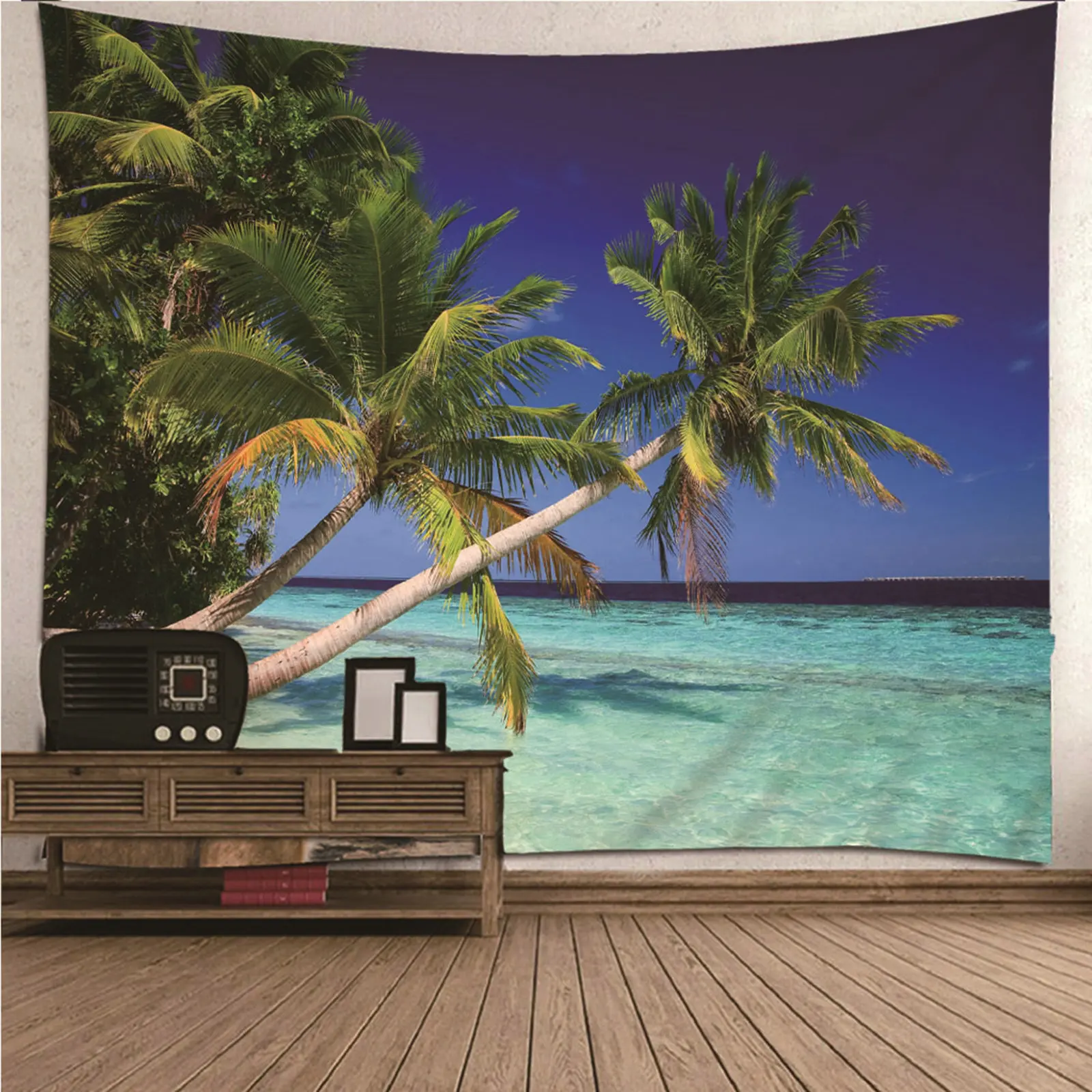 

Tapestry Design Simple Wall Tapestry natural scenery Sea Coconut Tree Wall Hanging Blanket Dorm Art Decor Covering