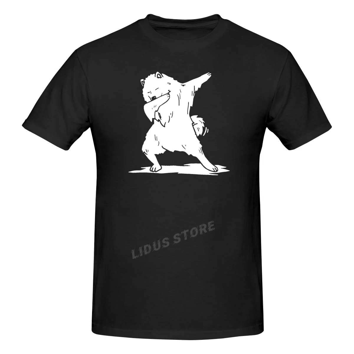

Funny Dabbing Samoyed Dog T-shirt New Short Sleeve Round Collar Mens T Shirts Fashion Samoyed Dogfather Tops