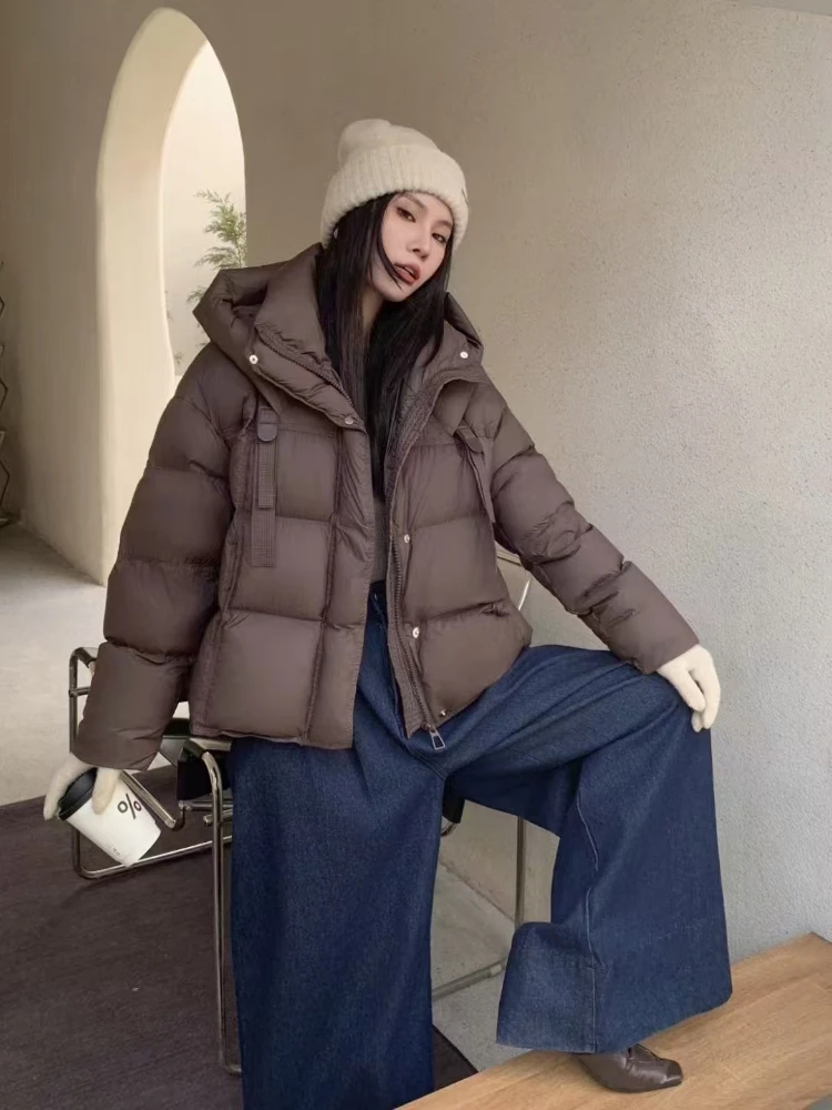 2024 новый зимний пуховик женский утолщенный белый утиный пух куртка-пуховик с