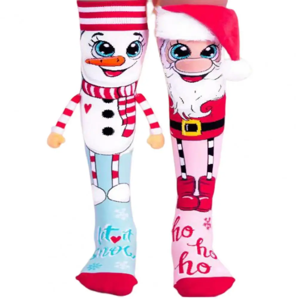 

Christmas Present Socks Multicolor Stockings Anti-shrink Create Atmosphere Chic Santa Snowman Stockings