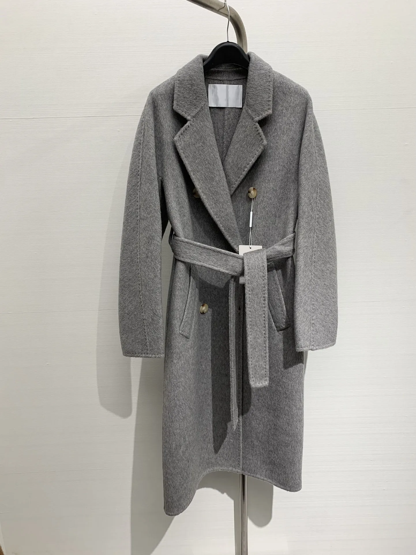 2024 осенняя новая женская одежда классическое двубортное длинное шерстяное