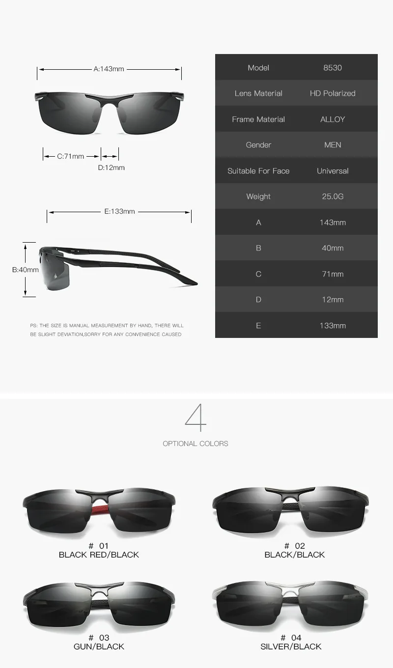 Алюминиево-магниевые поляризационные солнцезащитные очки пылезащитные