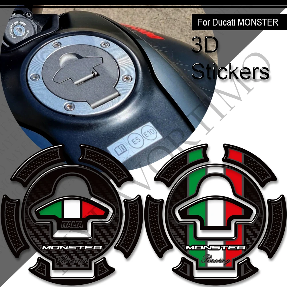 Фото Мотоцикл для Ducati Monster 620 696 796 800 950 939 821 797 937 1000 1100 1200 SP Защитная накладка на бак, крышка бензина, мазута, наклейки №2