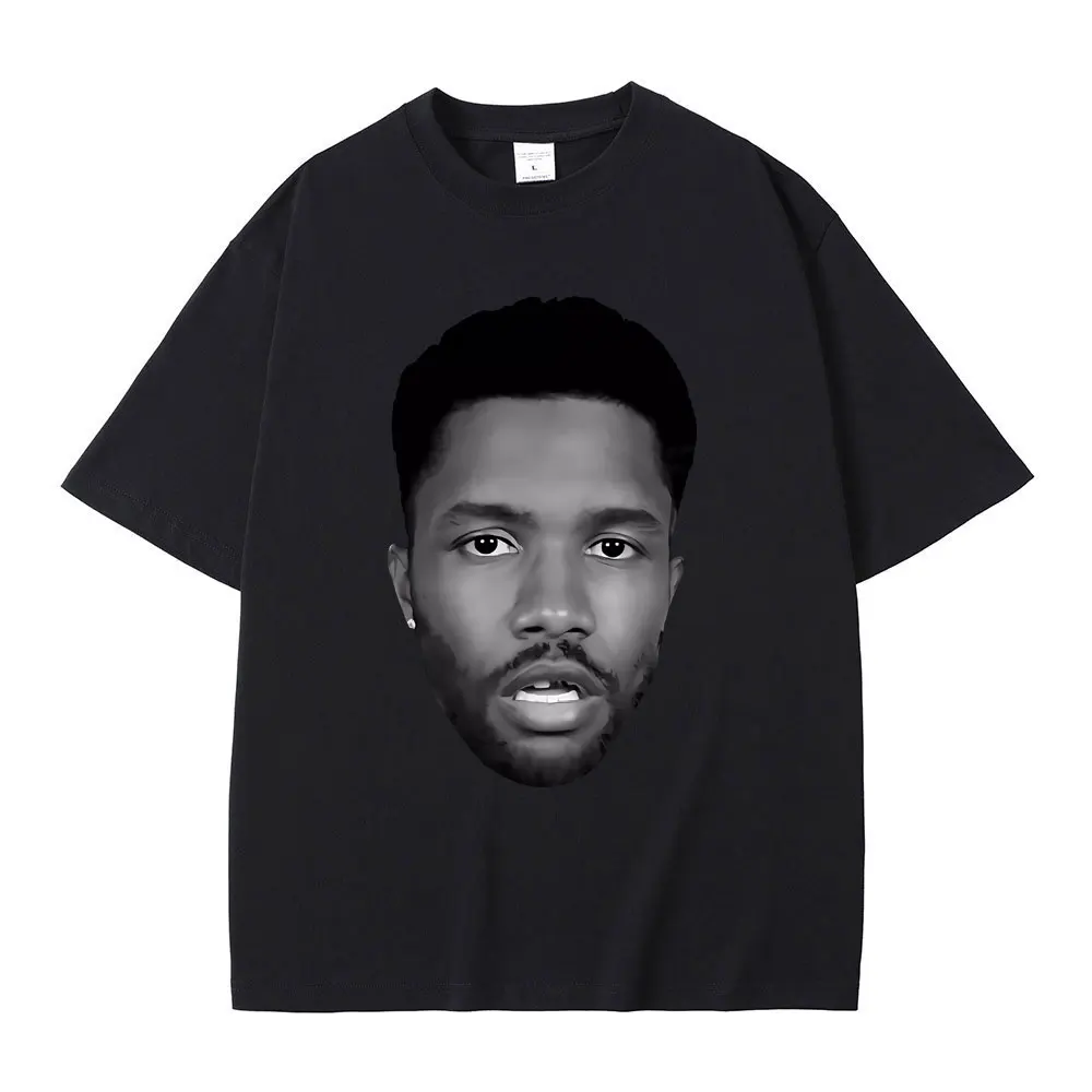 Футболка мужская в стиле хип-хоп с принтом головы и надписью Rapper Frank
